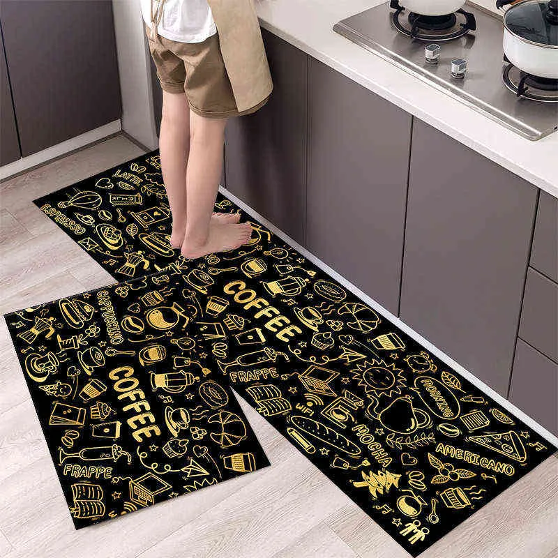 Alfombra de cocina de estilo nórdico Simple a la moda, alfombra para el hogar, alfombra para puerta de tira larga, decoración moderna para el hogar 211204