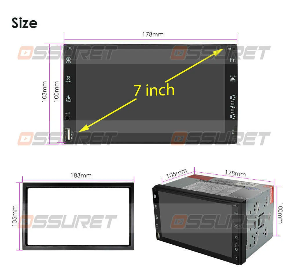 2G+32G 2 din Car AutoRadio GPS Android Multimedia Player Universal 7" audio Navigation For Volkswagen Nissan Hyundai Kia Toyota