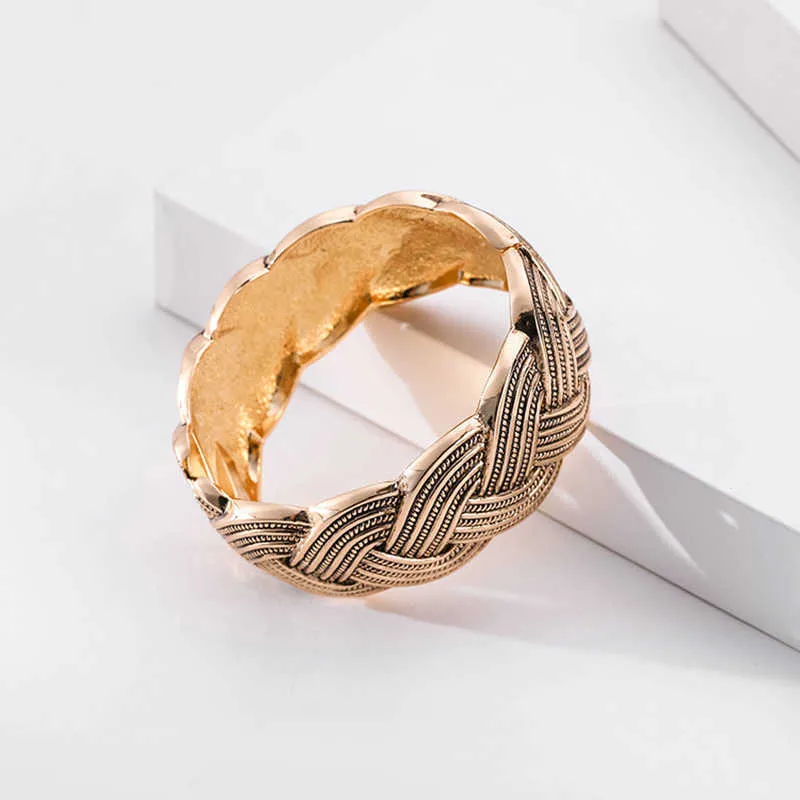 Retro metalen streep brede manchet armband armbanden voor vrouwen Arabische vrouwelijke armband mode party sieraden Q0719