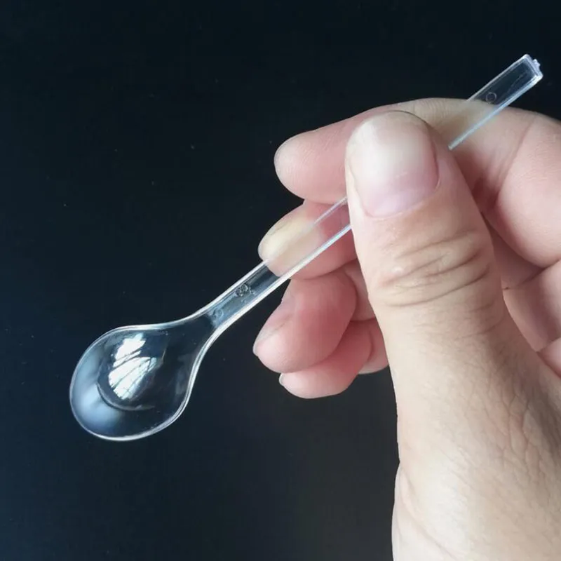 Cucchiaio di plastica usa e getta da 13 * 2 cm Yogurt Gelatina Budino Gelato Dessert Cucchiaio trasparente 2000 PZ