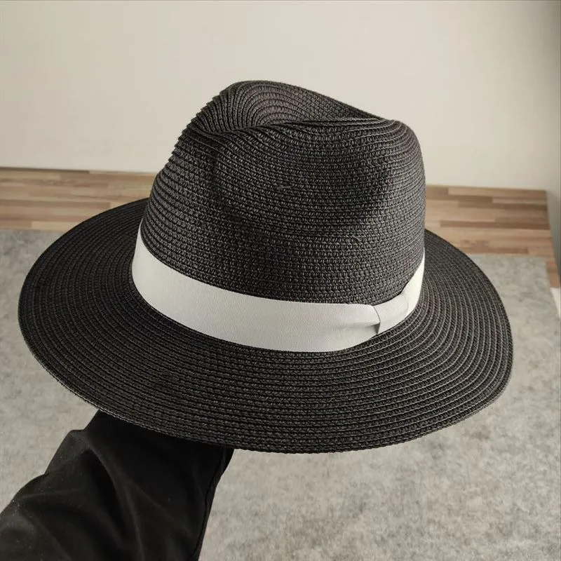 Plus taille hommes hat de paille plage oversize de soleil cape de soleil Lady Panama CAP grand taille chapeau seau grand taille fedora chapeau 5558cm 5960cm 6163cm 24319987965