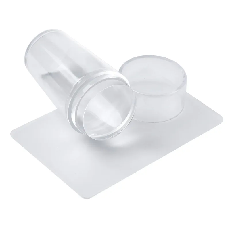 NAP011 tampon d'art d'ongle clair avec grattoir ensemble tête en Silicone transparente 28 cm ongles estampage accessoires de manucure 9137206
