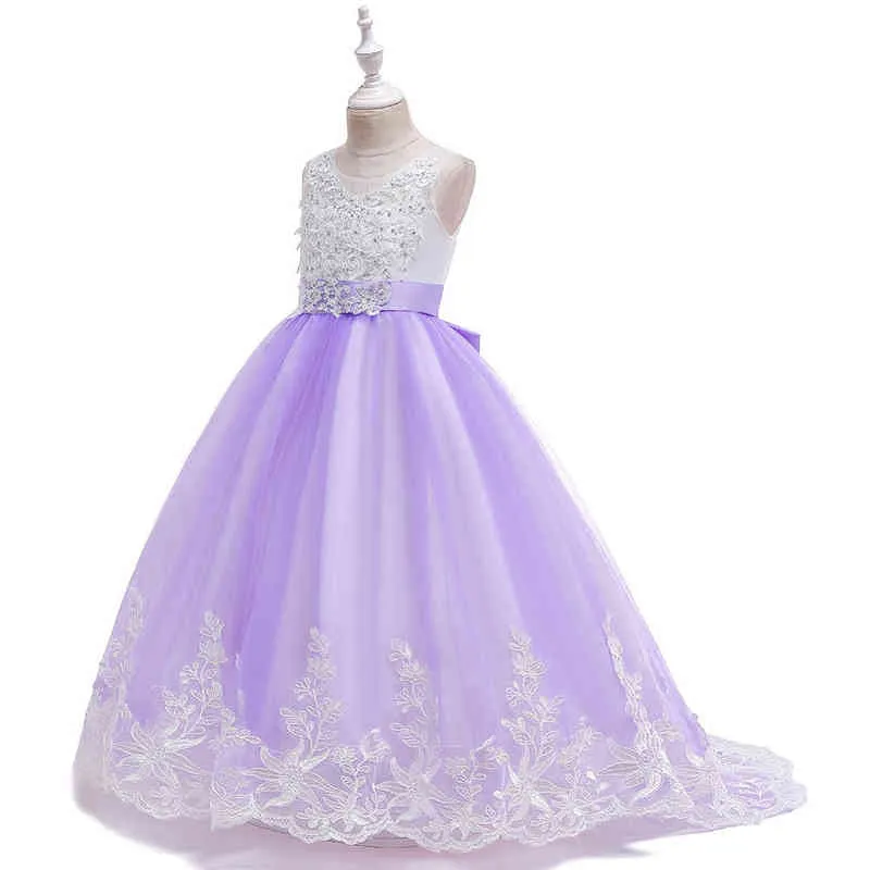 2022 verão meninas vestido longo dama de honra vestidos infantis para meninas crianças vestido de princesa festa vestido de casamento 3 10 12 anos vestido aa220303