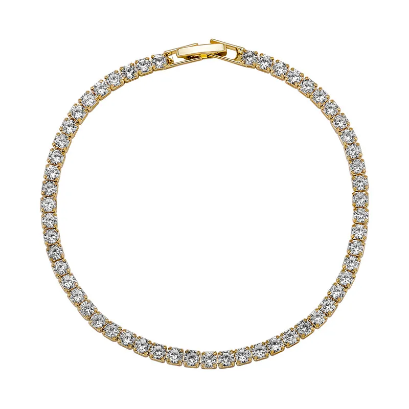 gold bracelet man iced out tennis bracelet chain AAA Cubic Zirconia Silver Womens Bracelets Designer Copper White Diamond Chains B212Y