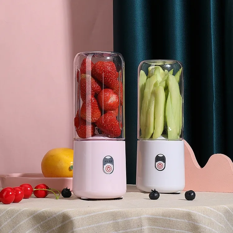 Presse-agrumes manuels Mini presse-agrumes ménage portable USB charge 500 ml tasse de jus de fruits cuisine robots culinaires rose/blanc T2I52202