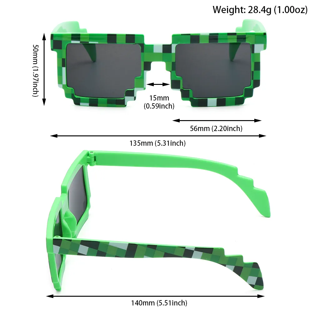 Outdoor brillen Druiseergamer Robot Retro Pixel Mozaïek Zonnebril Party Cosplay Sun Glazen UV400 Fietsen Eyewear voor kinderen Volwassenen Mannen Vrouwen