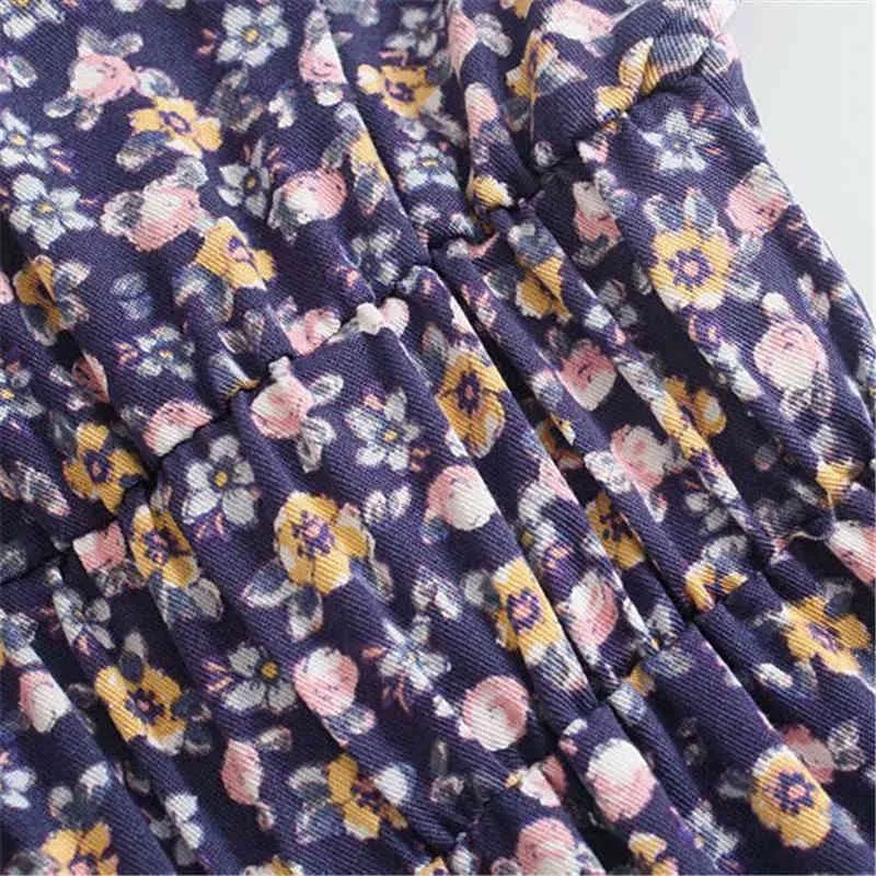 Décontracté femme violet mince imprimé col en V Mini robe printemps mode dames fleur plage es femme Chic extensible 210515