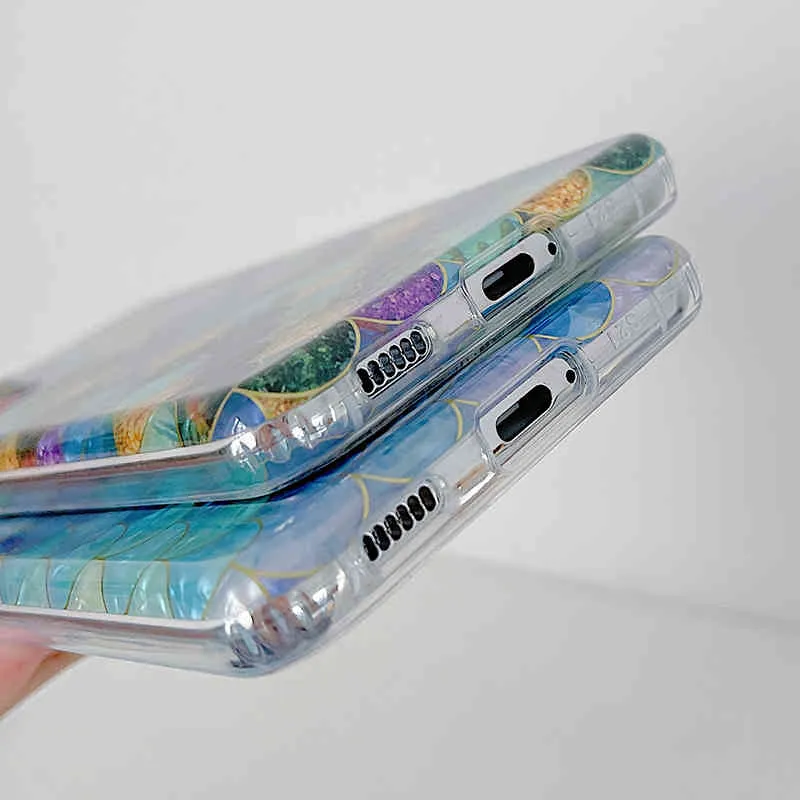 Étuis de mode sirène écailles de poisson coque coque de téléphone pour Samsung S21 Plus S20 FE S21 FE Note 20 dos en Silicone Ultra doux