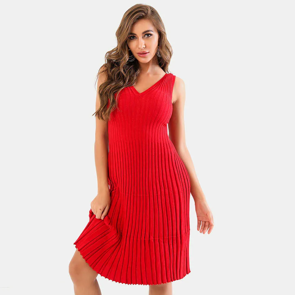 OCSTRADE DRAPED RED Bandage Dress Arrivals Kobiety Spaghetti Pasek Bodycon Club Night Party ES 210527