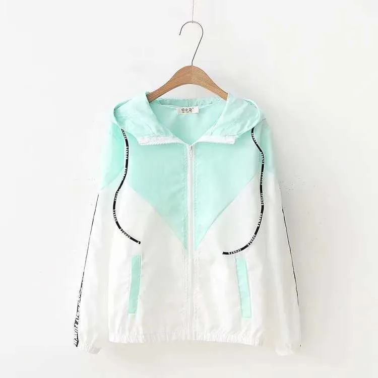 HSA Summer Thin White Hooded Bluses Sunproof Cardigan Beach Blus Sunscreen See Through Basic Jack Coat Women Girl Casual 210716