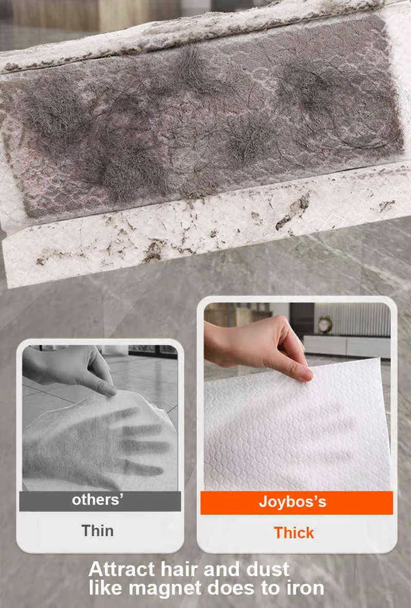 Joybos – vadrouille jetable magique pour le sol en bois, avec tampons en microfibre réutilisables, nettoyage paresseux de la maison, 211102175q