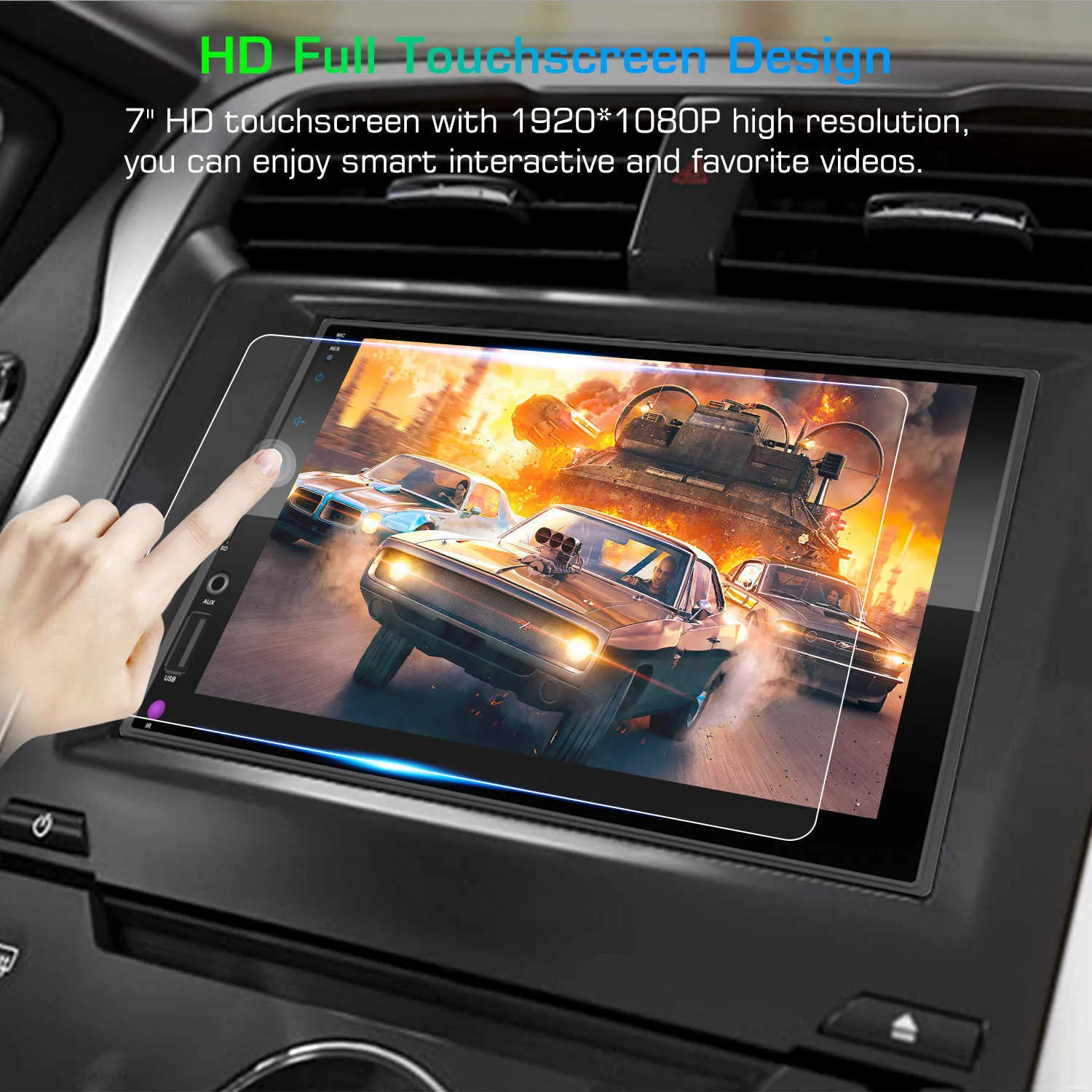 Ny CA7023 2DIN CAR Radio Andriod Auto CarPlay Touch Screen GPS Navigation Multimedia Player för Toyota Nissan Hyundai 7 
