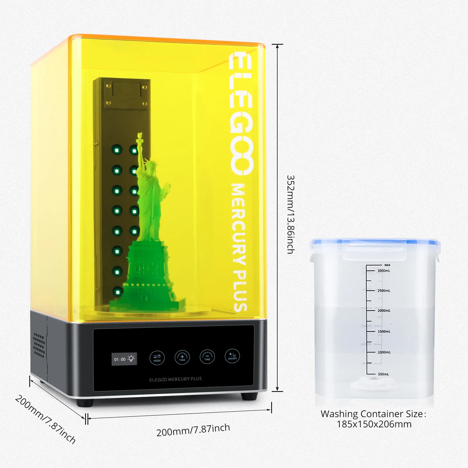 آلة غسل وعلاج Elegoo 3D لعلاج نماذج 2in1 الغسيل والمعالجة مع حاوية الغسيل المختومة 5875398