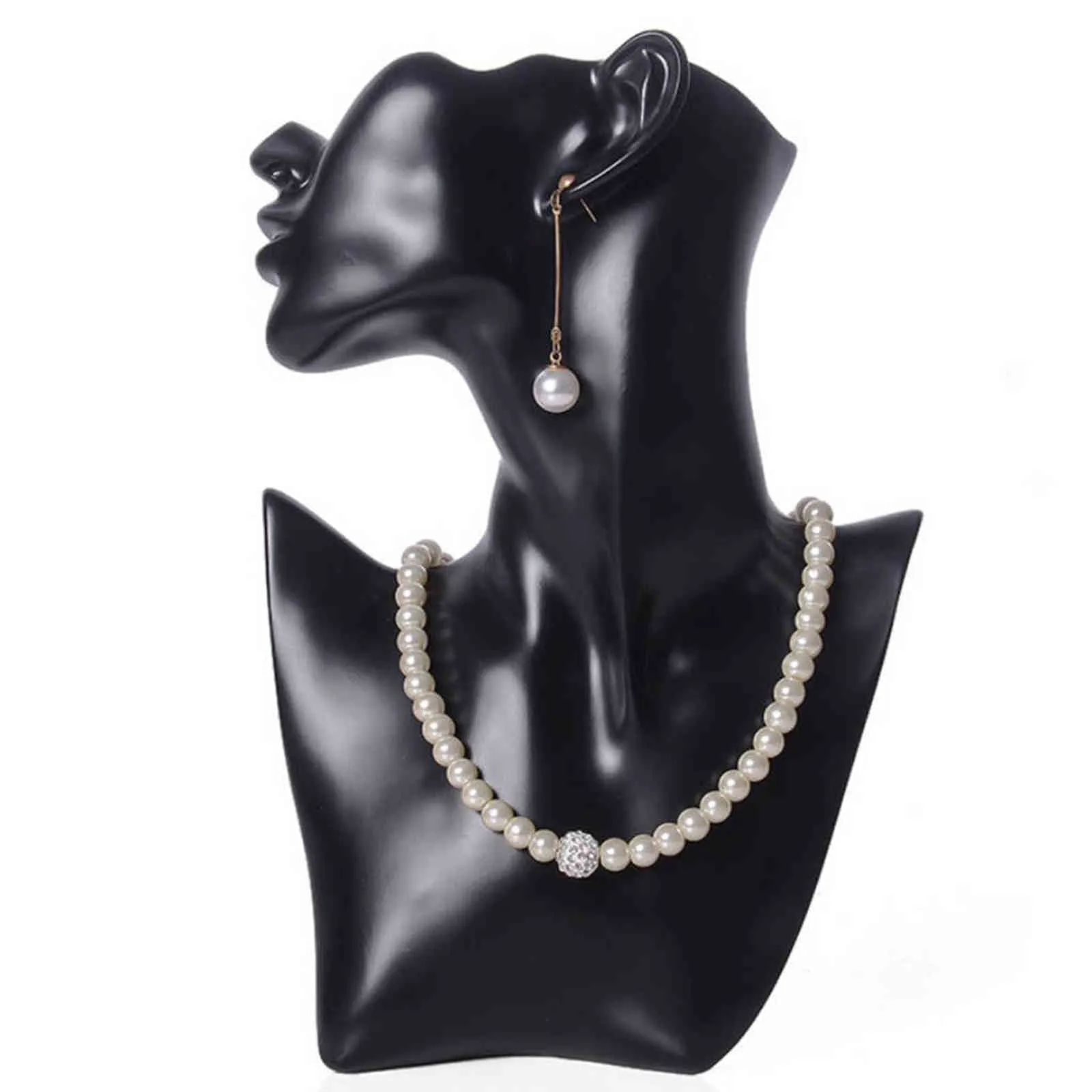 Материал черной смолы Элегантная женщина -манекен для модного ожерелья для подвесного выбора ювелирных ювелирных ювелирных изделий.