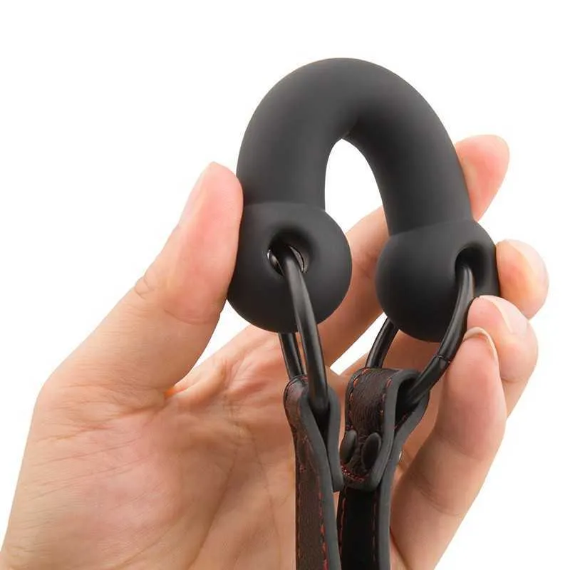 Coppia Silicone Carino Solido Osso di cane Palla Bavaglio BDSM Imbracatura Bocca Bavaglio Fetish Bondage Gear Gioco di ruolo Gioco adulti Giocattoli morbidi del sesso X07288404364