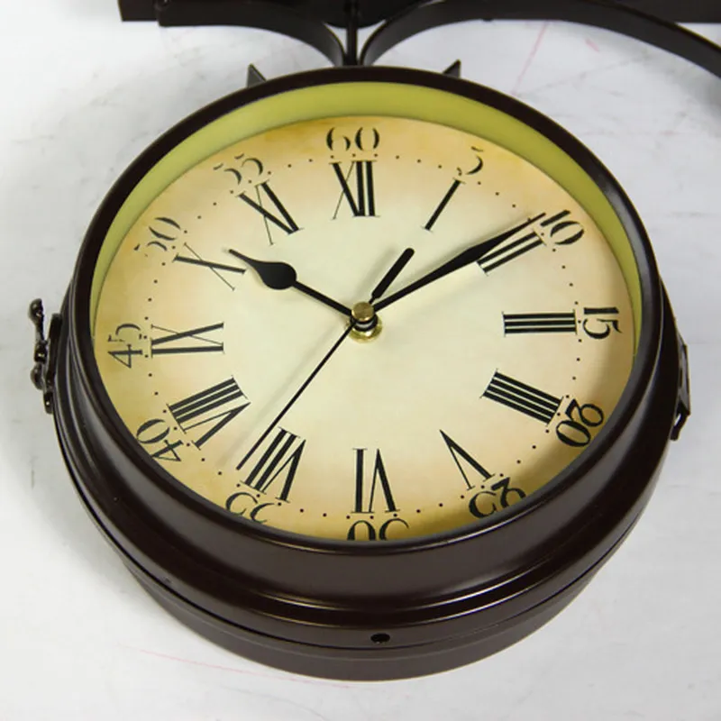 Double Side Wall Clock Creative Furniture and Household Items Vintage Clocks Delicate Design