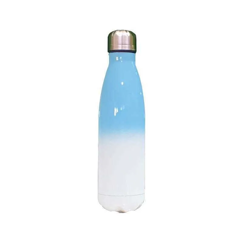 17oz Sublimation Cola Bottle Gradient Colors with Sublimation coat color changing cola bottles 500ml Stainless Steel drinking bottle