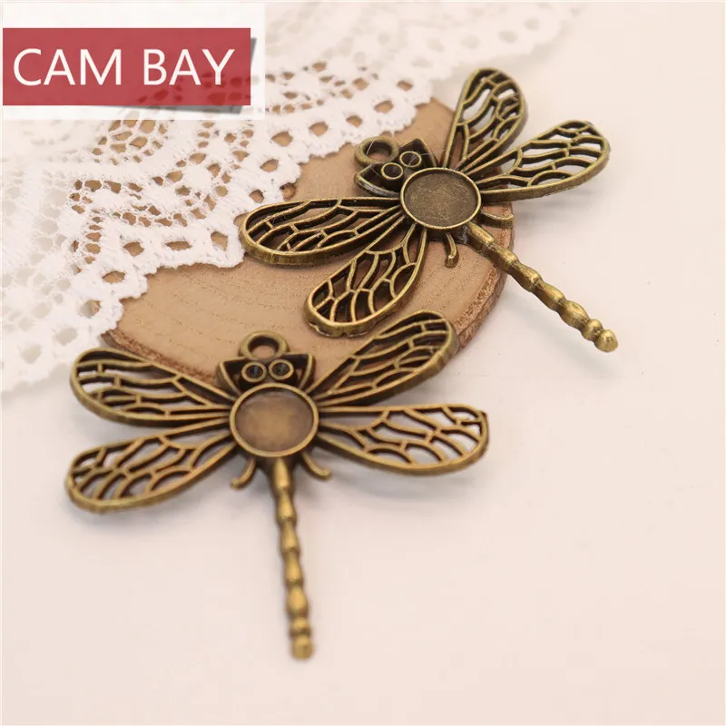 Vintage Dragonfly Pendant Key Charms Fit 8MM DIY Handmade Crafts Settings Metal Jewelry Making200H