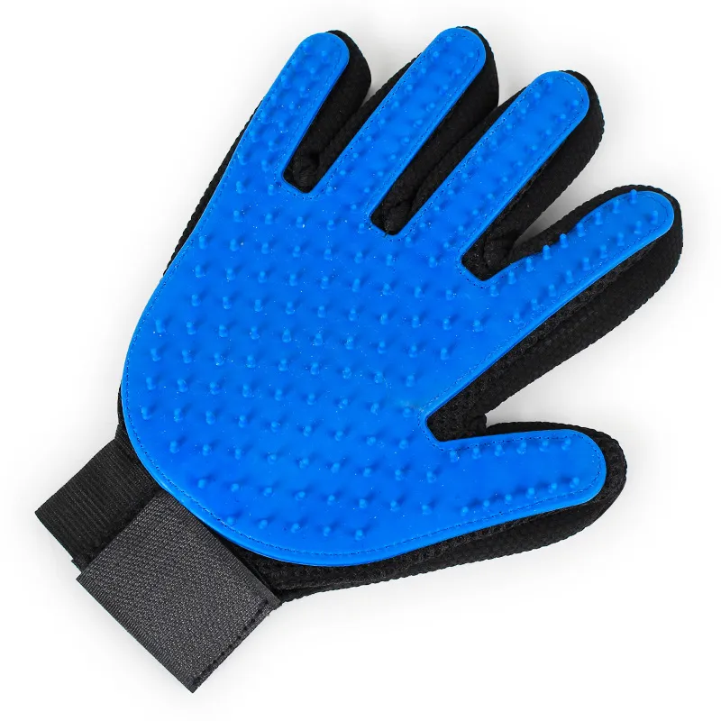 Gants de toilettage en caoutchouc pour animaux de compagnie pour chien chat, brosse de démêlage doux, gant efficace pour enlever les poils d'animaux, pour chiens et chats à fourrure longue ou courte M