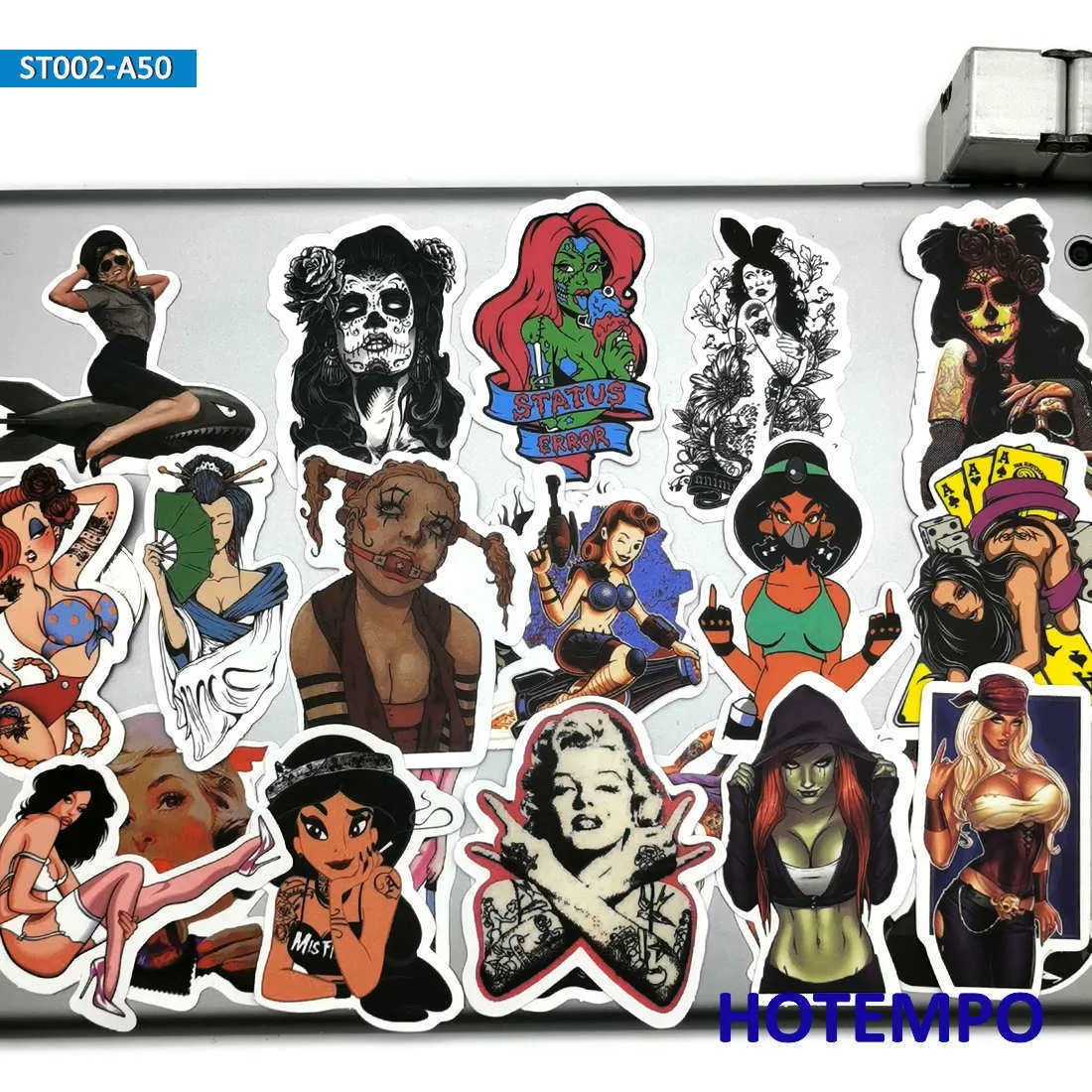 50 unidades Sexy Beauty Pretty Girls Seduction Mix Pattern Decalque Stickers Pack para DIY Phone Laptop Bags Guitar Skateboard Sticker Ca2114
