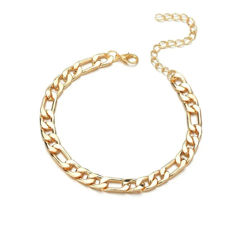 Anklets Arrival Gold Cuban Chain For Women Punk Style Foot Jewelry Leg Ankle Bracelets Whole258V