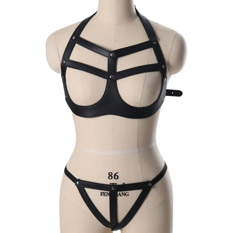 Ceintures bdsm réglables faits à la main bandage de corps sexy harnais femmes draps cuir gothique ceinture de jarreter lingerie 305w