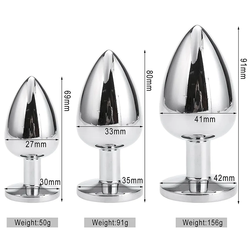 Giocattoli anali coppie Gay Men Butt Plug Suit Metal Trainer Crystal SM Regalo di genere femminile e maschile