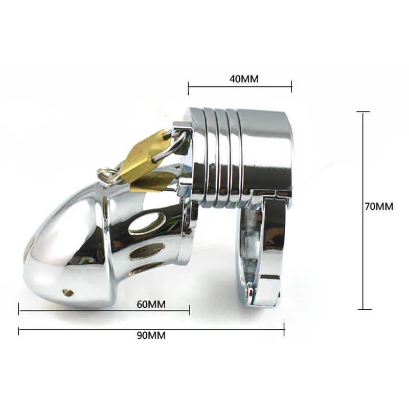 Regulowany Męski Chastity Device Metal Chastity Cage Penis Ring Cock Lock Sex Zabawki dla Mężczyzn / Geje SM Przyprawianie Belt BDSM P0821