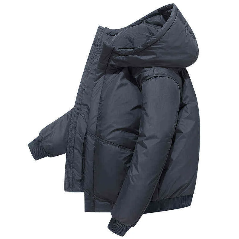 Kısa Aşağı Ceket Ceket 2020New Trend Serin Moda erkek Kış Siyah Sıcak Erkek Takım Ceket Erkek Ceket Moda Polar Kapşonlu G1115