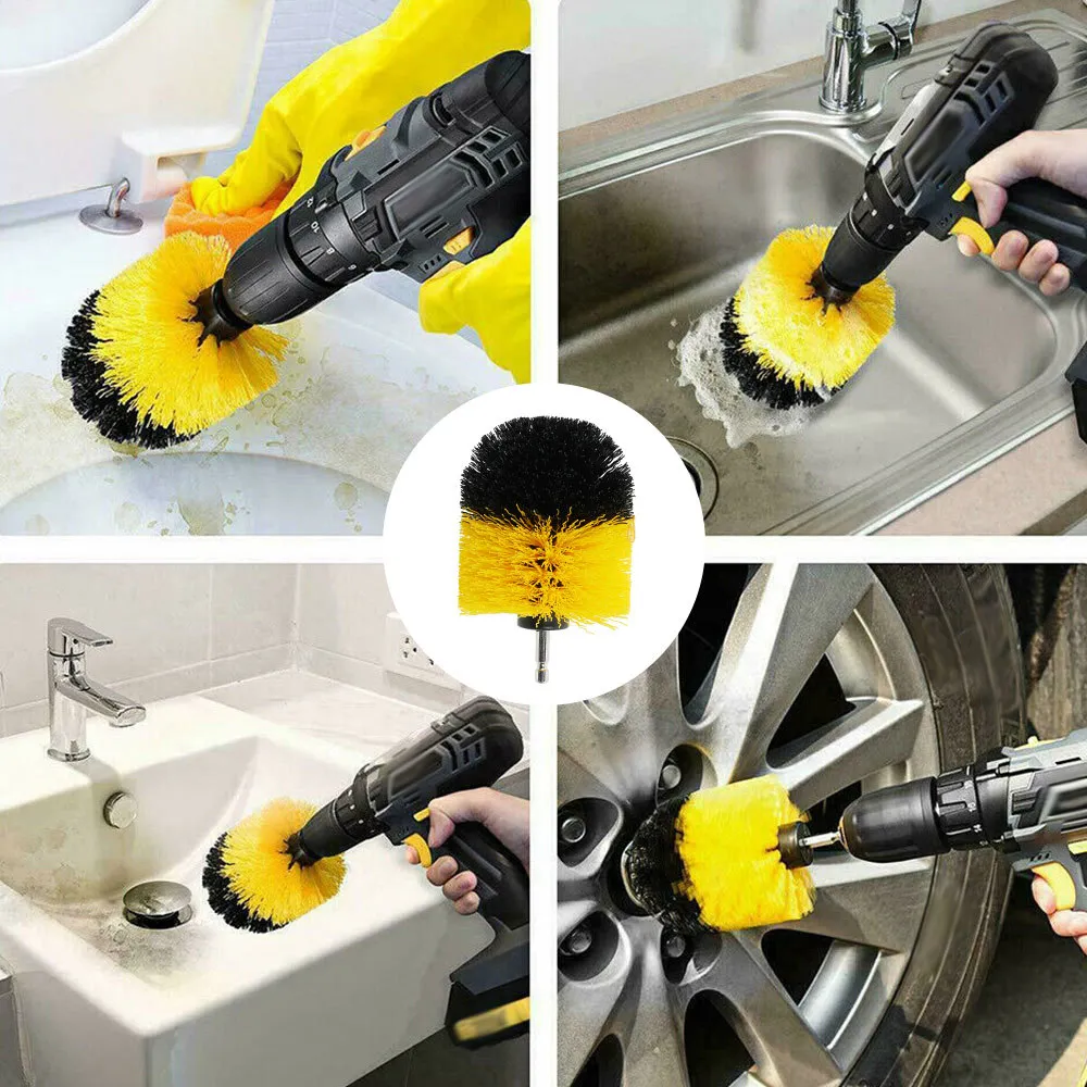 Drill Brush Attachments Set Electric Drill Brush Scrub Pads Grout Power Drills All Purpose Power Scrubber Cleaning Tools 210290C