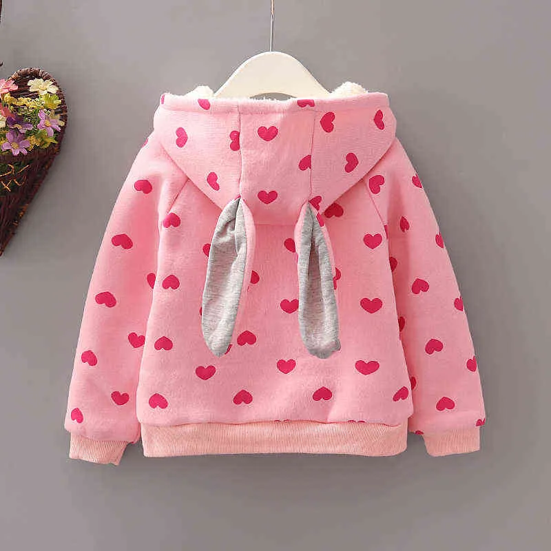 baby girl sweatshirts hoodies autumn winter long sleeve cute outwear cotton coat jacket girls tops kids clothes 211029