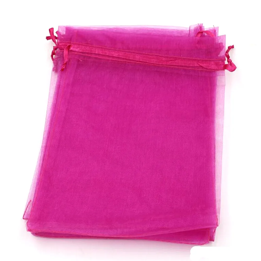 Rose Red Organza Jewelry Gift Pouch Bags For Wedding favors beads jewelry 7x9cm 9X11cm 13 x 18 17x23cm 20x30cm 316252R