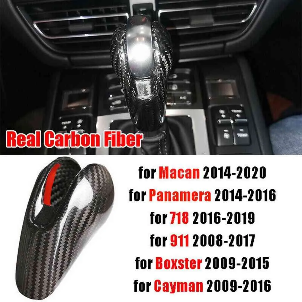 Bon Fiber pour MACAN Panamera 718 911 couvercle de pommeau de levier de vitesse automatique 2014-2020 accessoires de voiture