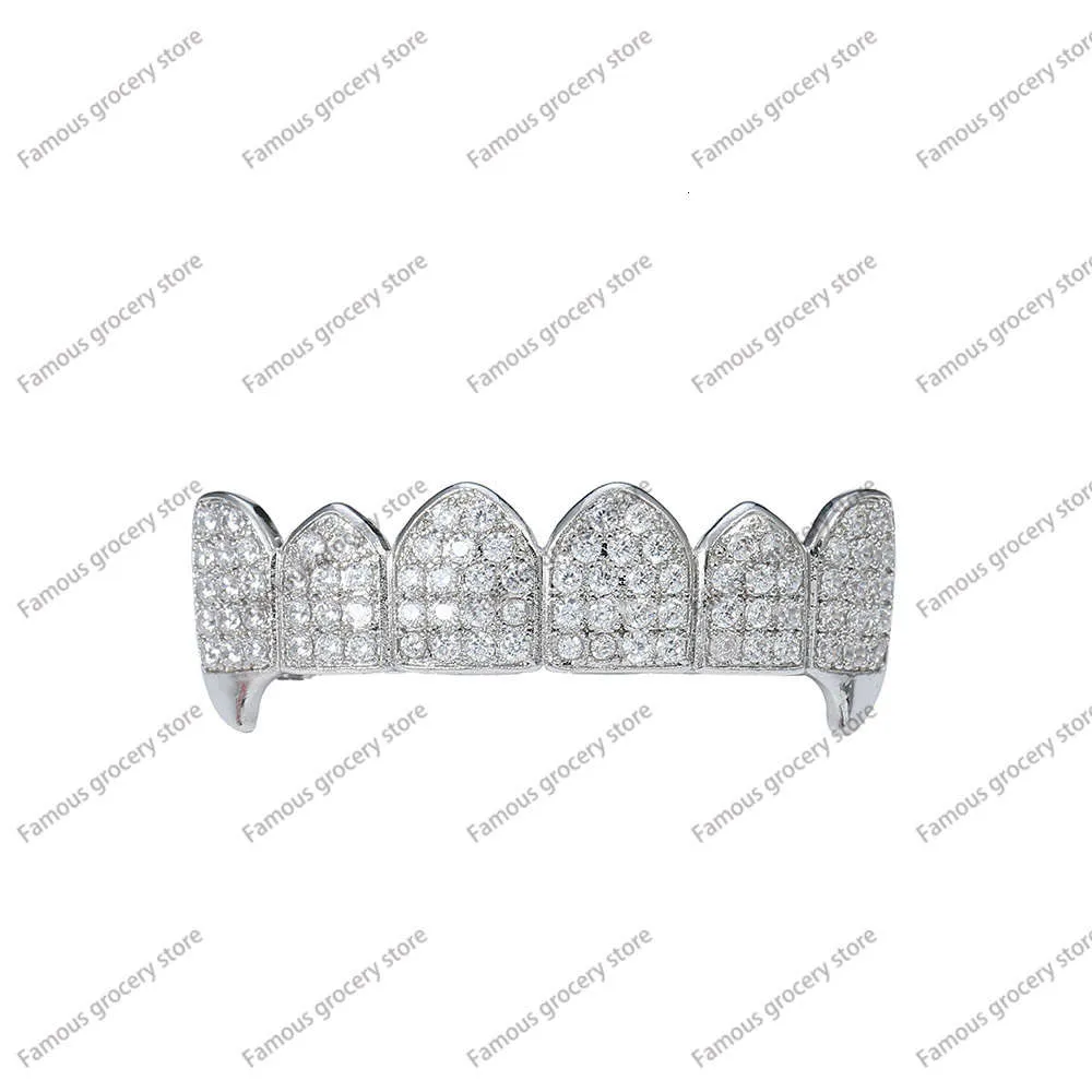 2021 Grills bretelle hip hop oro Zanne micro intarsiato zircone denti tendenza corpo decorativo1046393