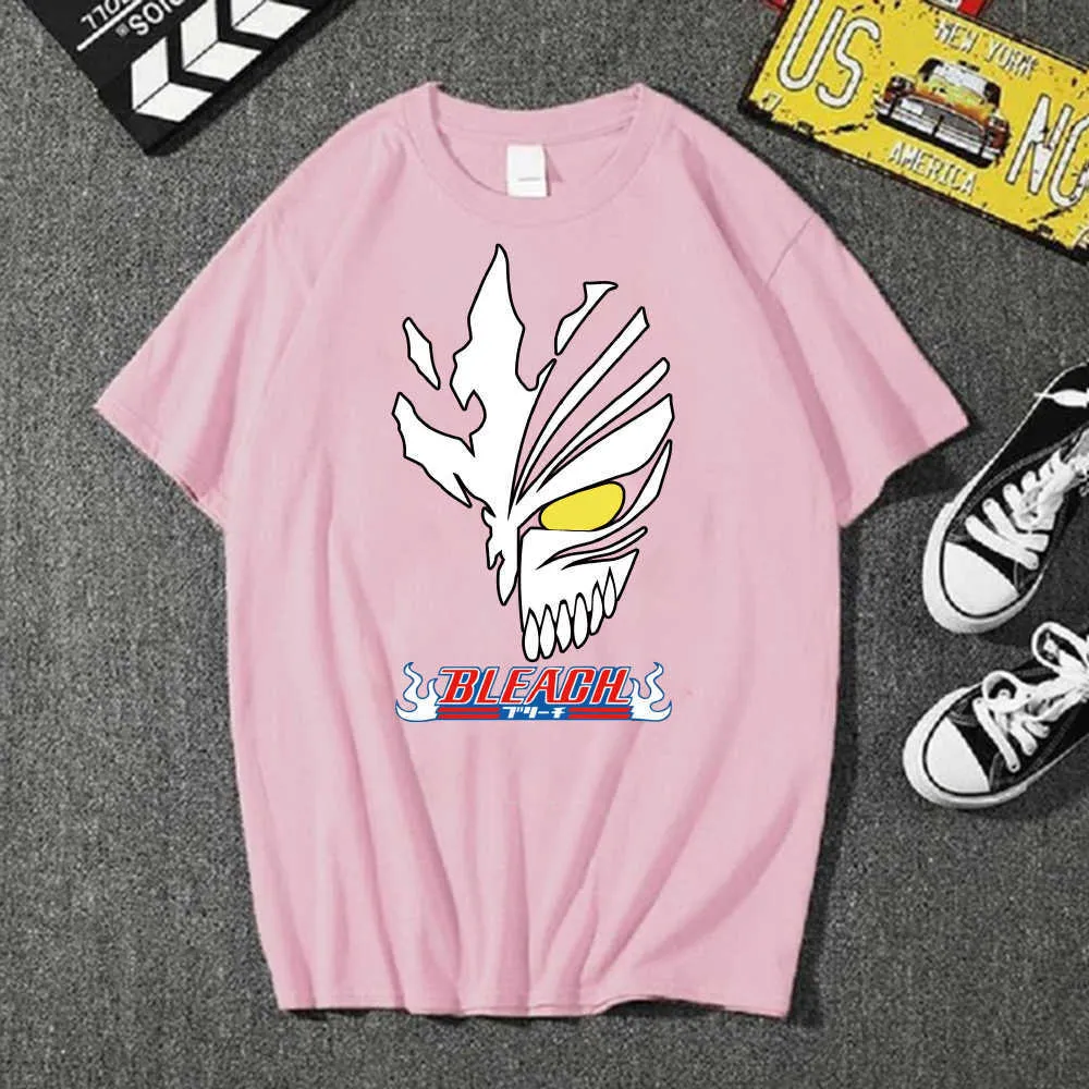 Bleach Hot Anime T-shirt O-cou Lâche Casual Mode Imprimé Tissu Homme Y0809