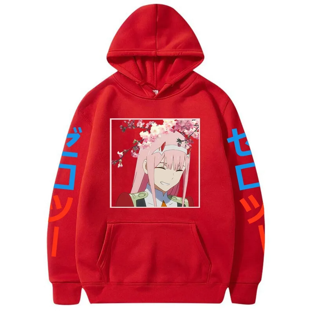 Franxx in the Darling Zero Two 02 Printed Hoodies Hooded Sweatshirts Cozy Tops Pullovers Y0319