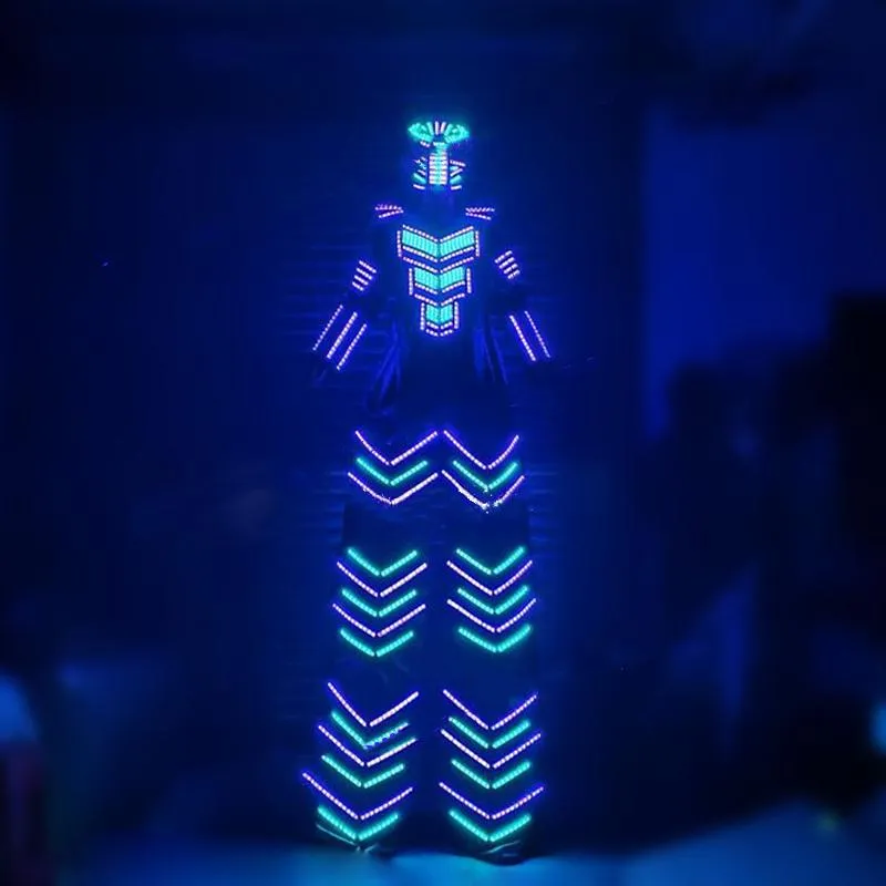 Украшение вечеринки, сценические ходули, одежда, RGB, 7 цветов, светодиодный костюм робота, Барт, вечернее шоу в ночном клубе, DJ Luminous Armor2205