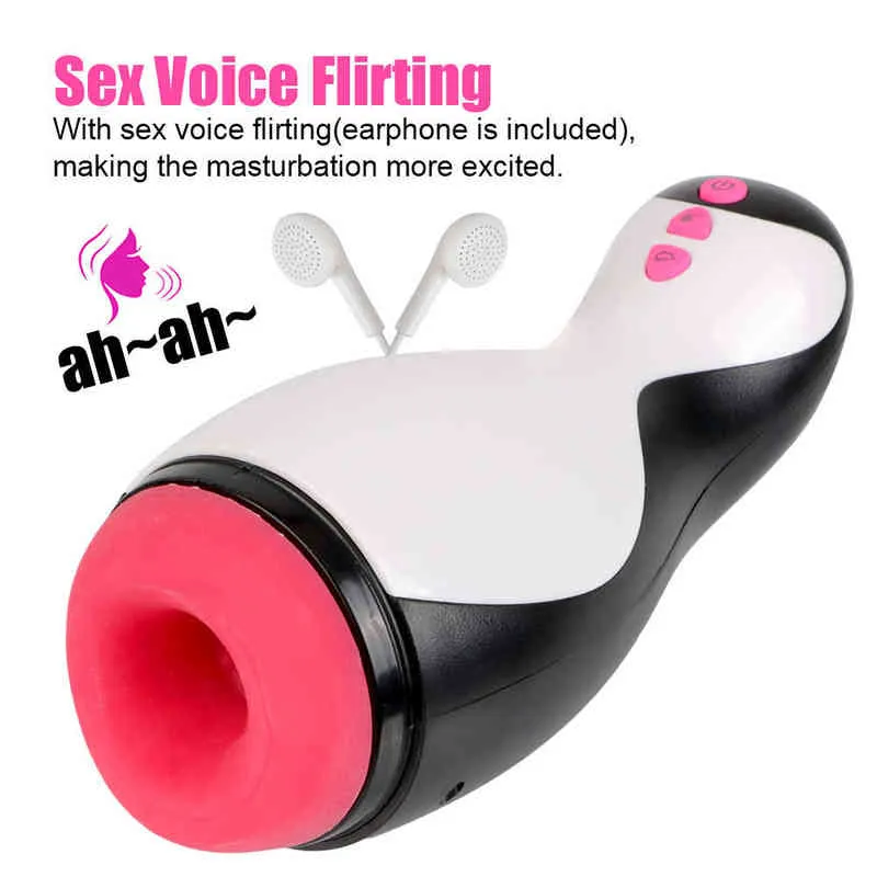 NXY Sex Masturbators Male Masturbator Heated Mouth Glans Sucking Vaginal for Men 18 Penis Pump Vibrator Delay Exerciser Toys Adult Erotic Product 220127