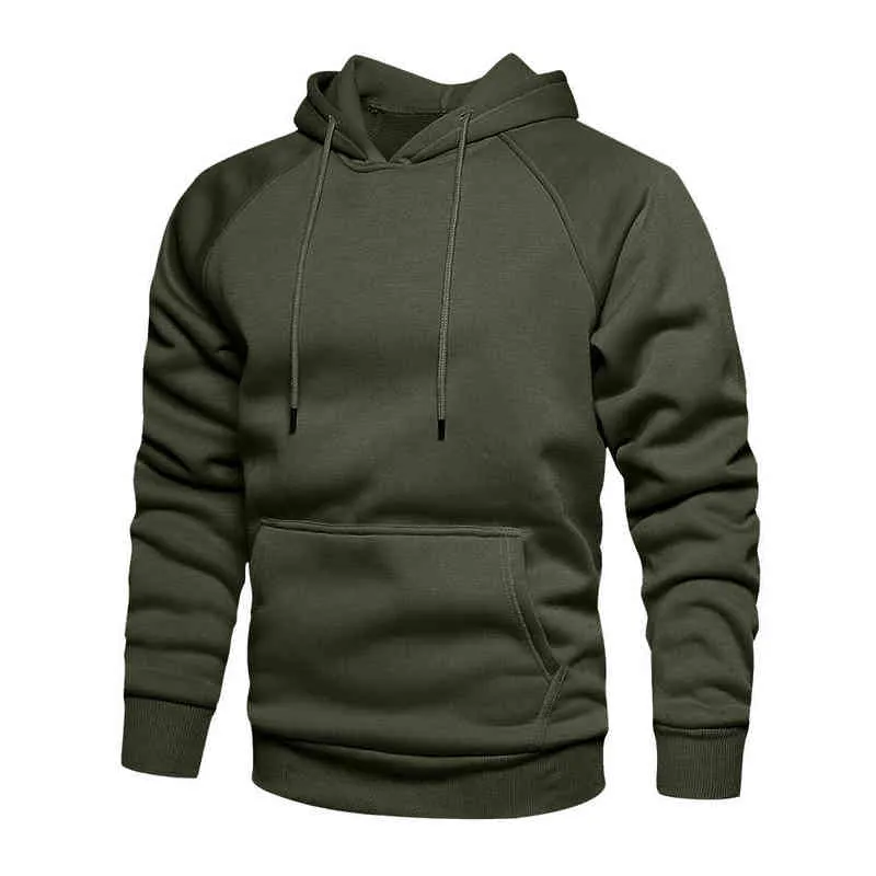 Hoodie masculino Outono Inverno Moda Hoodie Homens Hip Hop Casual Suéter Sólido Pullover Tracksuit US / EUR Tamanho 211217