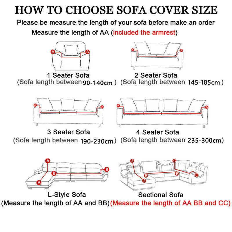 Elastic Stretch Sofa Cover for Living Room Universal Chair Slipcovers Sectional Couch L shape Armchair 1/2/3/4 Seat 211116