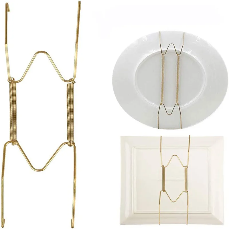 Colgadores de platos para exhibición de pared, soporte tipo W, gancho Invisible para colgar platos, decoración del hogar, porche, 10 Uds.