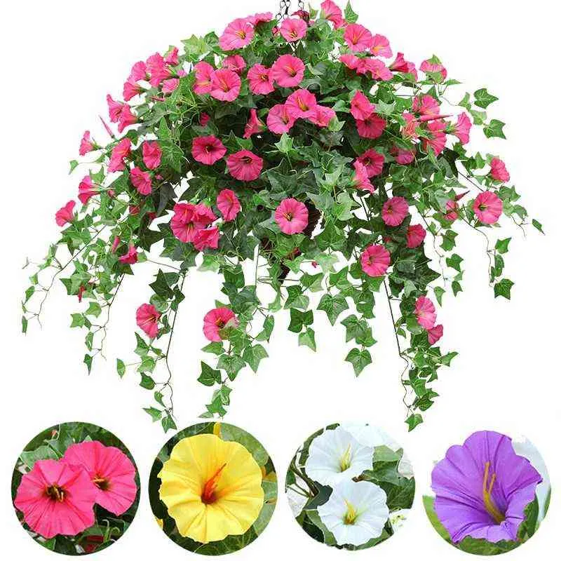 65 cm cesto appeso artificiale Morning Glory vasi da fiori decorativi manma petunia fiori di orchidea decorazioni la casa decorazione di nozze 2111814631