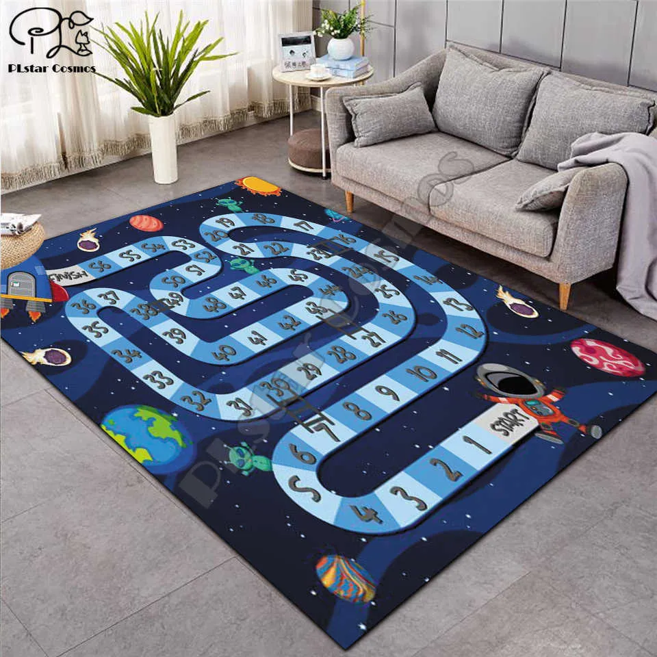 Krabbelmatte Fantasy Fairy Cartoon Kinder Spielmatte Brettspielkarte Großer Teppich für Wohnzimmer Planet Rugs Maze -13 210626