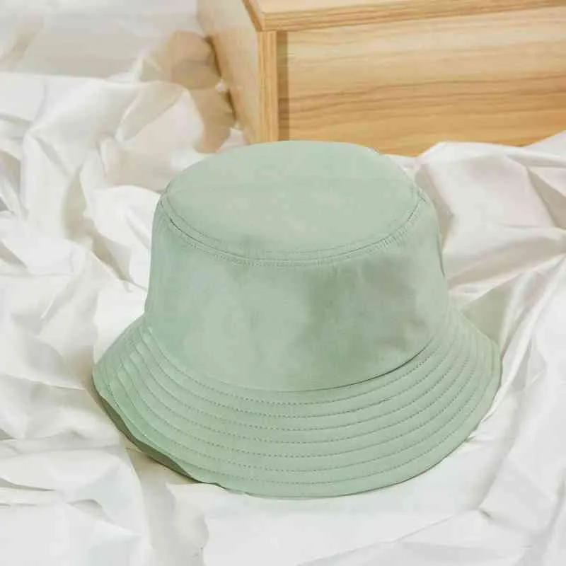 New Unisex Cotton Bucket Hats Women Summer Sunscreen Panama Hat Men Pure Color Sunbonnet Fedoras Outdoor Fisherman Hat Beach Cap Y220411