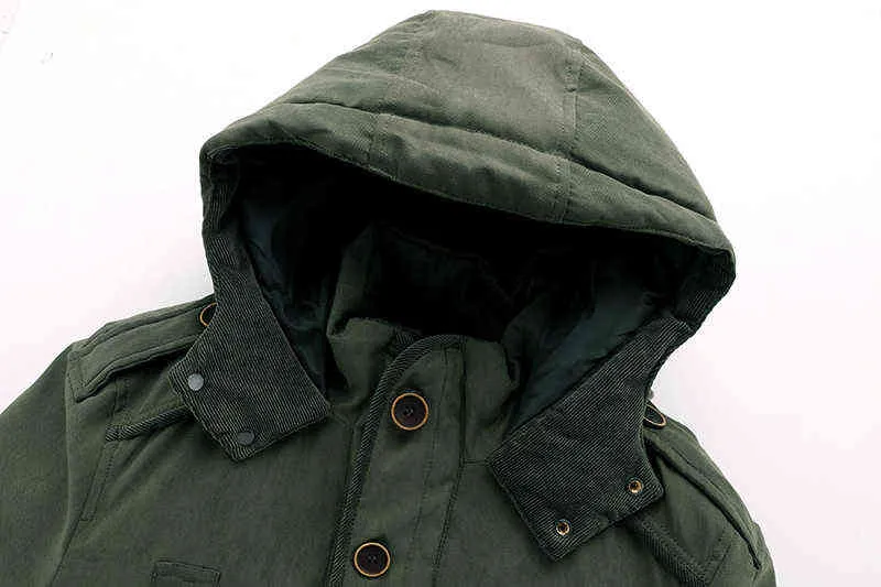 Chaqueta gruesa y cálida de invierno para hombre, Parkas con capucha de lana, abrigo para hombre, Parka informal holgada a prueba de viento, chaqueta militar para hombre, abrigo 211204