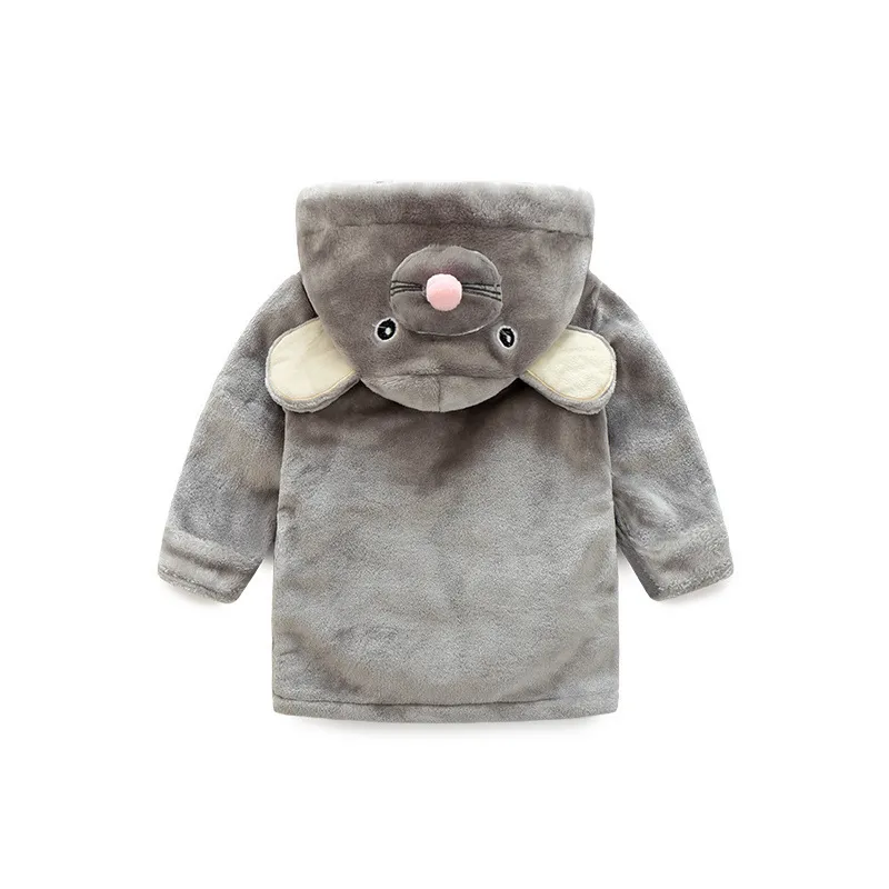 Baby Szlafrok Dzieci Dzieci Piżamy Panda Mouse Królik Kąpiel Robe Homewear Chłopcy Dziewczyny Kapturem Ręcznik Plażowy 210429
