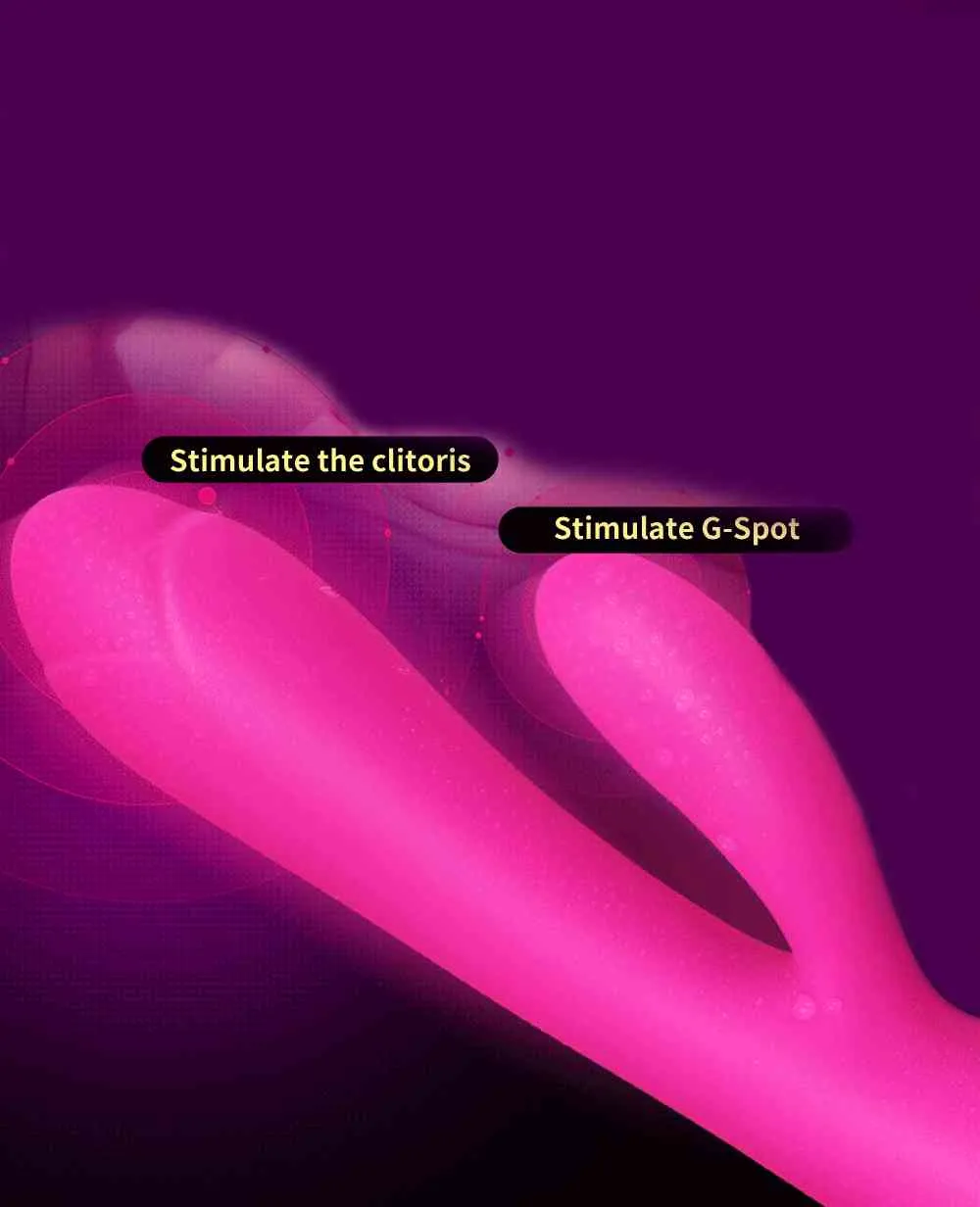 Massagem G Spot Coelho Dildo Vibrador Adulto Brinquedos USB Carregamento Poderoso Masturbação Sexo Produto Silicone à prova d'água para mulheres