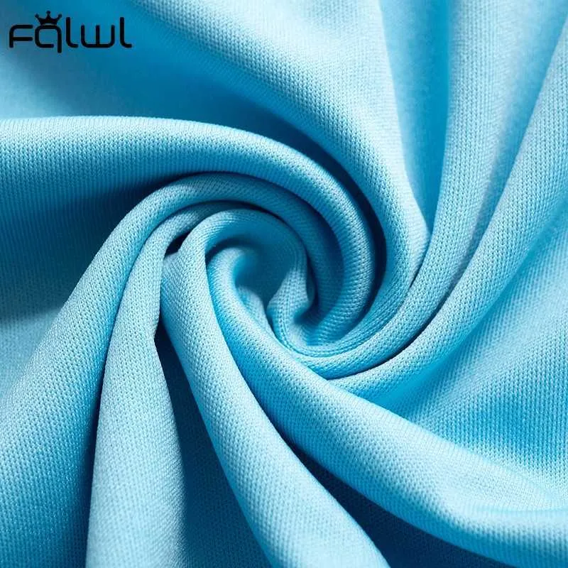 FQLWL Streetwear Summer 2 Completi da donna Completi con cappuccio Top Pantaloni Tute Casual Tuta coordinata Set blu Tuta da donna Y0625
