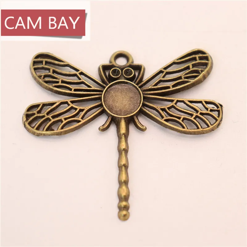 Vintage Dragonfly Pendant Key Charms Fit 8MM DIY Handmade Crafts Settings Metal Jewelry Making200H