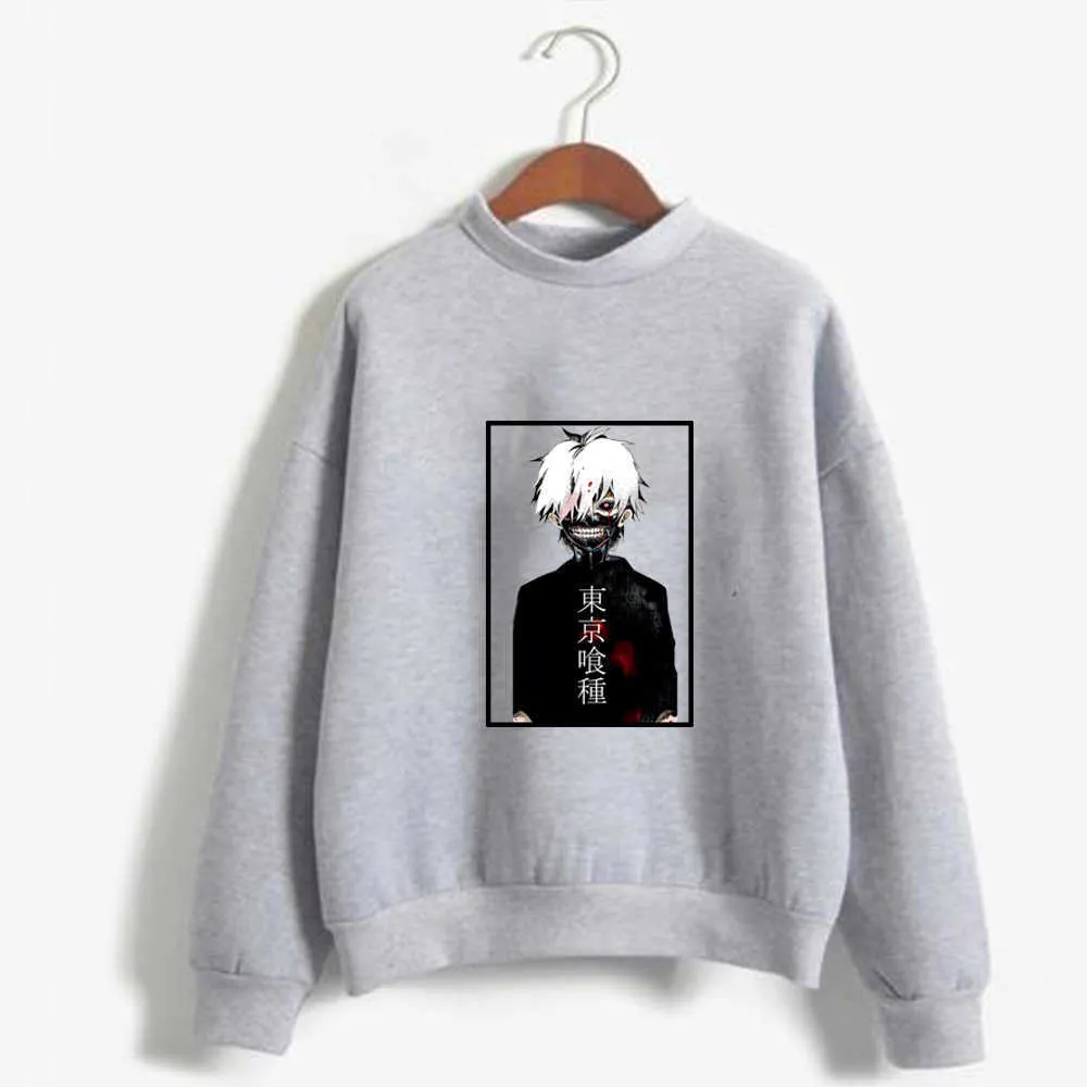 Tokyo Ghoul Hoodie Mode Lange Ärmel Lose Unisex Kleidung Y0803 Y0804